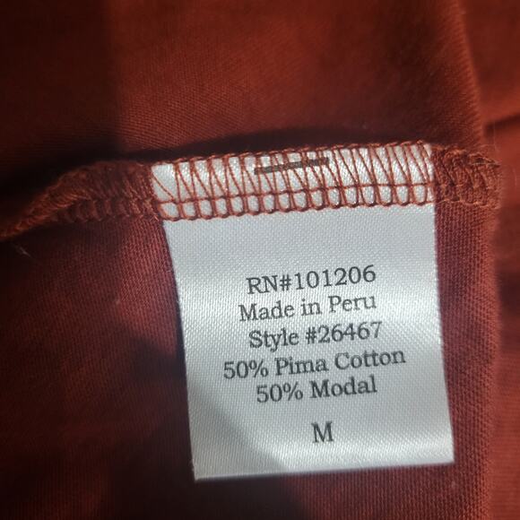 Soft Surroundings Maxi Dress Orange Clay Jersey Long Stretch Boatneck Medium - Picture 14 of 14